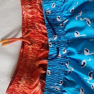 Boy's Orange Plus Blue Swim Shorts. 2 For The Price Of 1. Size US 10
